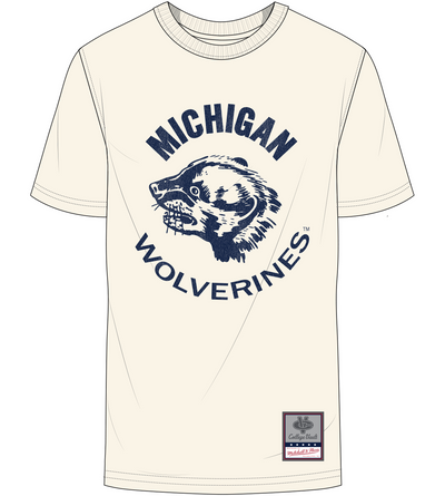 Mitchell & Ness University of Michigan Cream Retro Logo T-Shirt