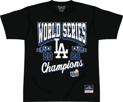 Mitchell & Ness Los Angeles Dodgers 2024 Black World Series Champions Arch T-Shirt