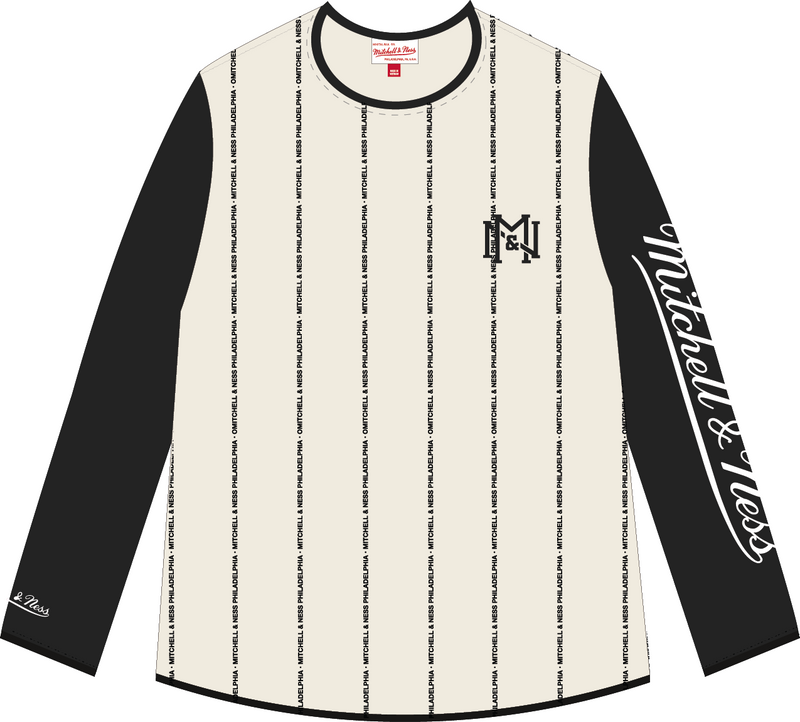 Mitchell & Ness Cream Team Glory Pinstripe Long Sleeve Jersey