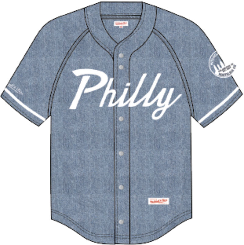 Mitchell & Ness Blue Summer Breeze Baseball Jersey