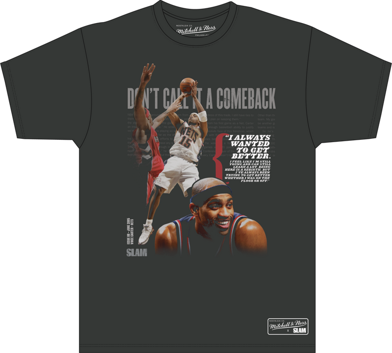 Mitchell & Ness Vince Carter New Jersey Nets Charcoal Don't Call It A Comeback Slam T-Shirt