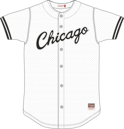 Mitchell & Ness Chicago Bulls White Monochrome Mesh Batting Practice Top