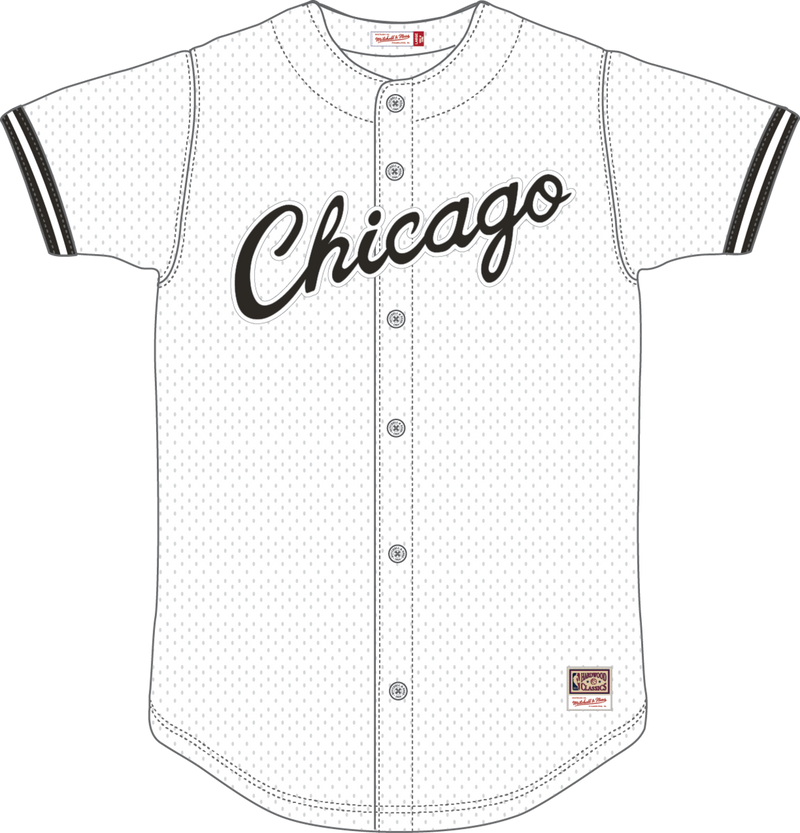Mitchell & Ness Chicago Bulls White Monochrome Mesh Batting Practice Top