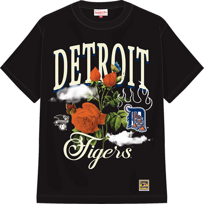 Mitchell & Ness Detroit Tigers Black Floral Graphic T-Shirt