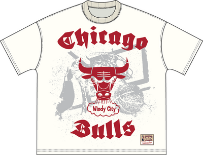 Mitchell & Ness Chicago Bulls Cream Chapters Graphic T-Shirt