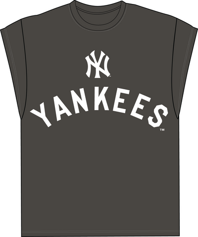 Mitchell & Ness New York Yankees Black Muscle Cut Off Graphic T-Shirt