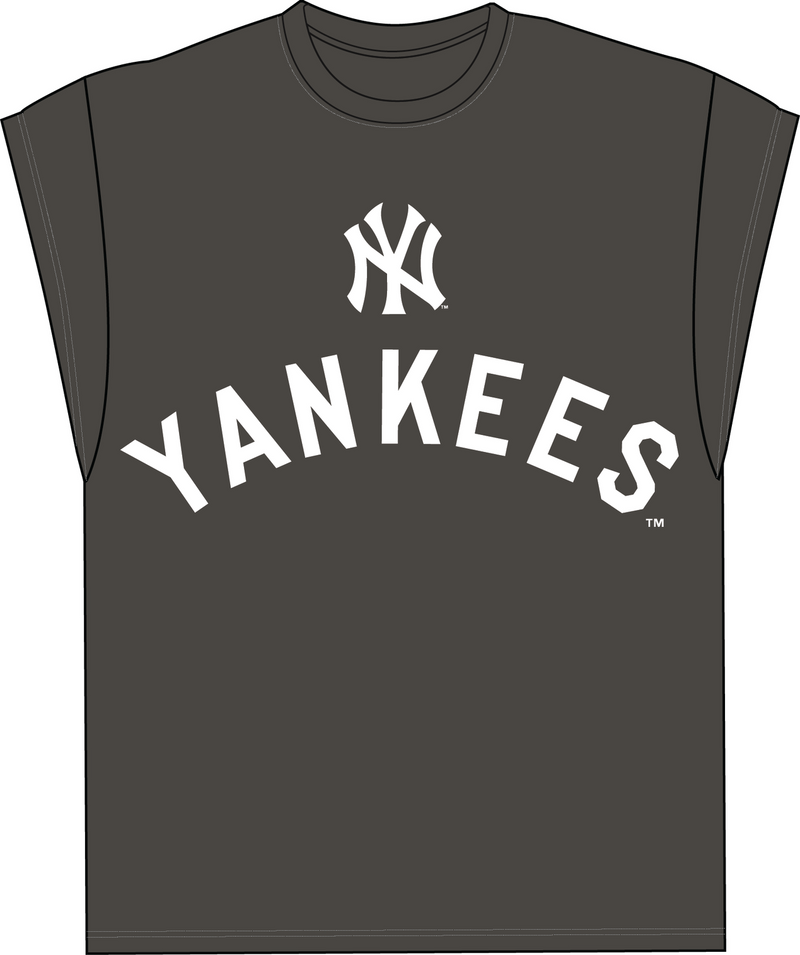 Mitchell & Ness New York Yankees Black Muscle Cut Off Graphic T-Shirt