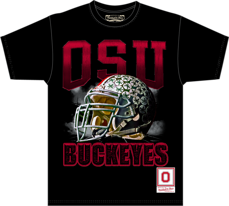 Mitchell & Ness Ohio State Black Helmet T-Shirt