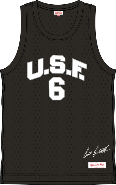 Mitchell & Ness Bill Russell University of San Francisco Black Mesh Jersey Usf Dons