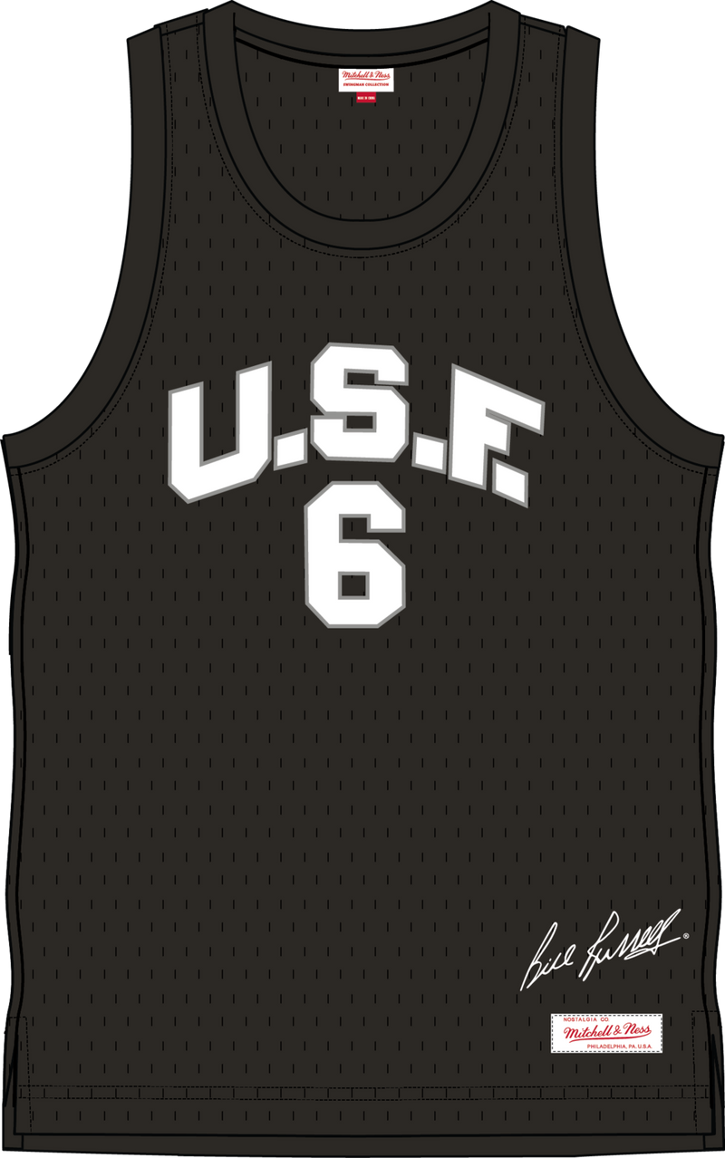 Mitchell & Ness Bill Russell University of San Francisco Black Mesh Jersey Usf Dons