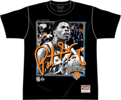 Mitchell & Ness Patrick Ewing Patrick Ewing New York Knicks Black Freeze Frame Player T-Shirt