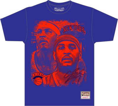 Mitchell & Ness Carmelo Anthony New York Knicks Royal City Mural T-Shirt