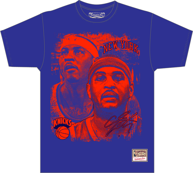 Mitchell & Ness Carmelo Anthony New York Knicks Royal City Mural T-Shirt