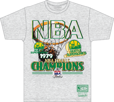 Mitchell & Ness Seattle Supersonics Grey Heather Golden Champs T-Shirt