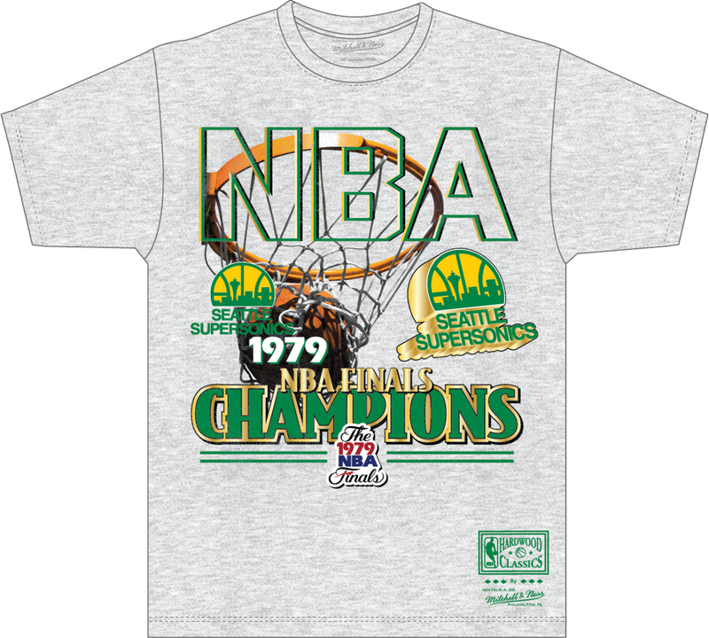 Mitchell & Ness Seattle Supersonics Grey Heather Golden Champs T-Shirt