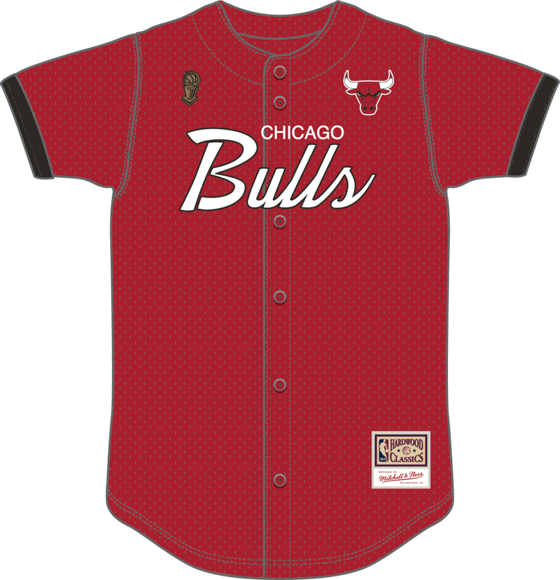 Mitchell & Ness Chicago Bulls Scarlet Team Color Head Coach Mesh Button Front Top