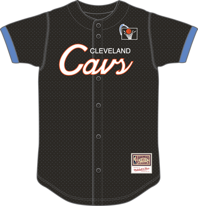 Mitchell & Ness Cleveland Cavaliers Black Team Color Head Coach Mesh Button Front Top