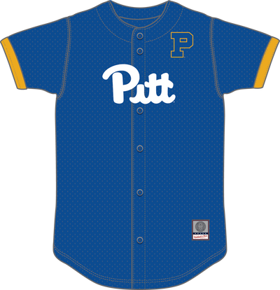 Mitchell & Ness University of Pittsburgh Royal Team Color Head Coach Mesh Button Front Top Pitt Panthers