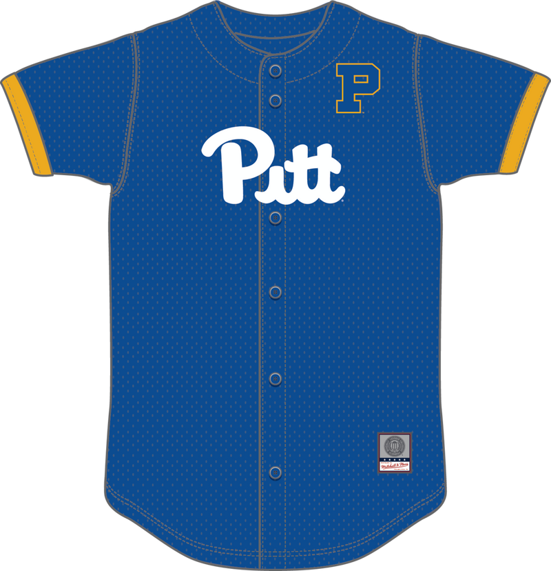 Mitchell & Ness University of Pittsburgh Pitt Panthers Royal Head Coach Mesh Button Front Top