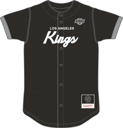 Mitchell & Ness Los Angeles Kings Black Team Color Head Coach Mesh Button Front Top