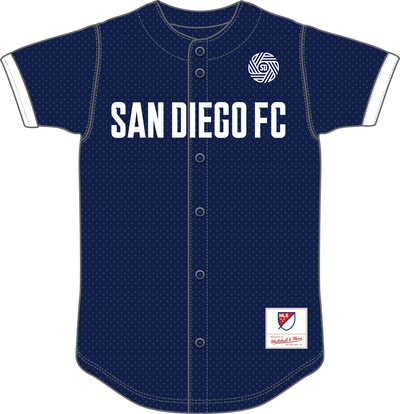 Mitchell & Ness San Diego FC Navy Team Color Head Coach Mesh Button Front Top