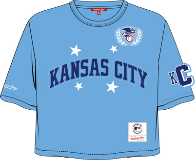 Mitchell & Ness Women's Kansas City Royals Light Blue Pep Rally Crop Boxy T-Shirt
