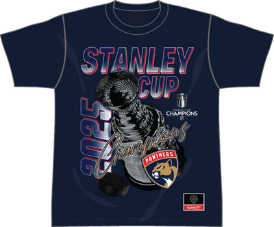 Mitchell & Ness Florida Panthers Navy Cup Champs Arch T-Shirt