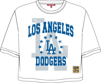 Mitchell & Ness Women's Los Angeles Dodgers White Crop Boxy T-Shirt