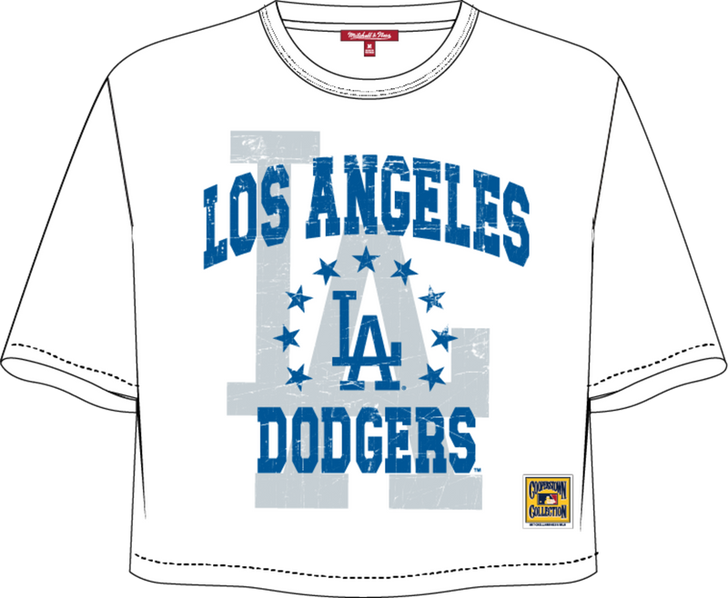 Mitchell & Ness Women's Los Angeles Dodgers White Crop Boxy T-Shirt