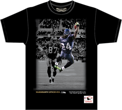 Mitchell & Ness Marshawn Lynch Seattle Seahawks Black Moments T-Shirt