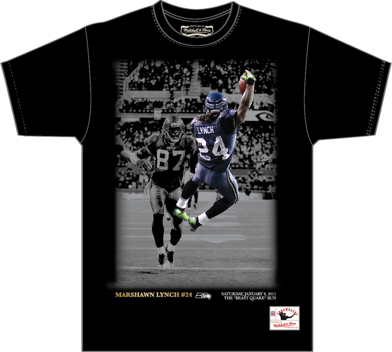 Mitchell & Ness Marshawn Lynch Seattle Seahawks Black Moments T-Shirt
