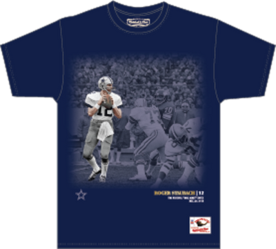 Mitchell & Ness Roger Staubach Dallas Cowboys Navy Moments T-Shirt