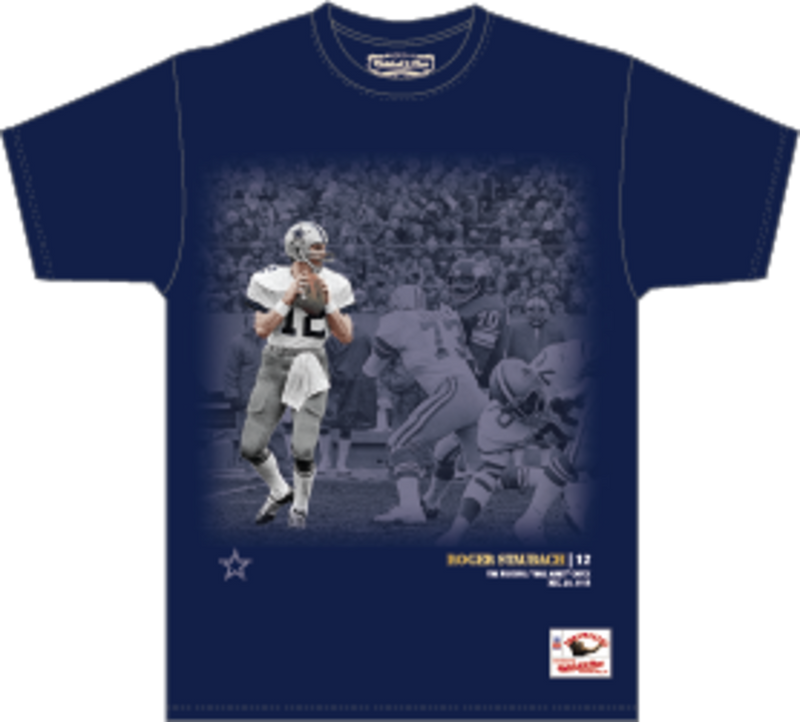 Mitchell & Ness Roger Staubach Dallas Cowboys Navy Moments T-Shirt
