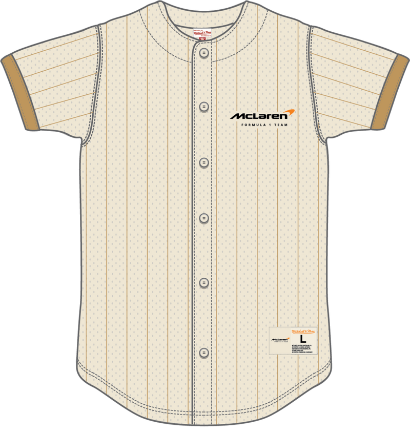 Mitchell & Ness Cream Mclaren Formula 1 Lv Gp Mesh Button Front Top Mitchell & Ness
