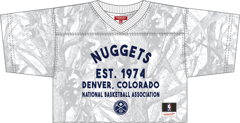 Mitchell & Ness Women's Denver Nuggets Camo Grey Ghosted Crop Halftime Jersey