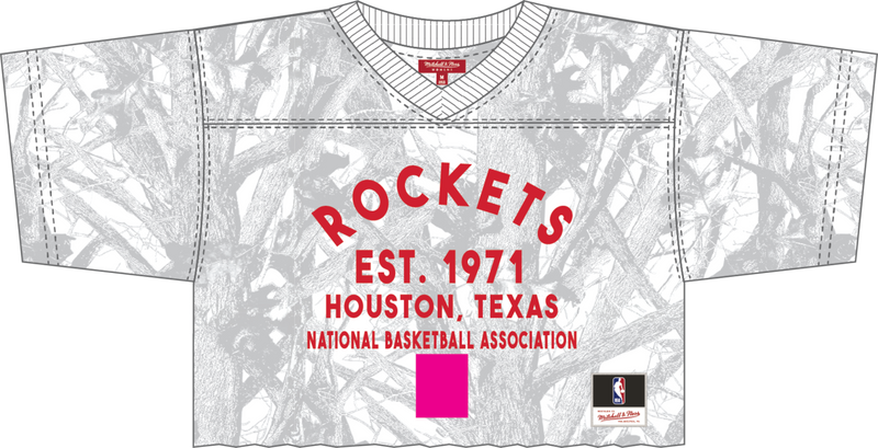 Mitchell & Ness Women's Houston Rockets Camo Grey Ghosted Crop Halftime Jersey