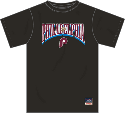Mitchell & Ness Philadelphia Phillies Black in the City Wordmark T-Shirt