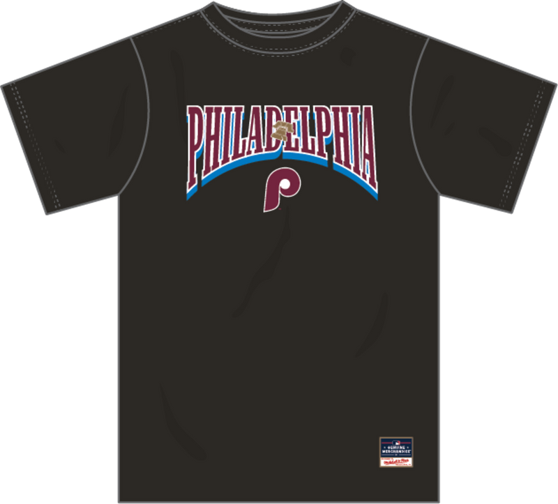 Mitchell & Ness Philadelphia Phillies Black in the City Wordmark T-Shirt