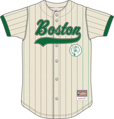 Mitchell & Ness Paul Pierce Boston Celtics Cream N&n Mesh Button Front