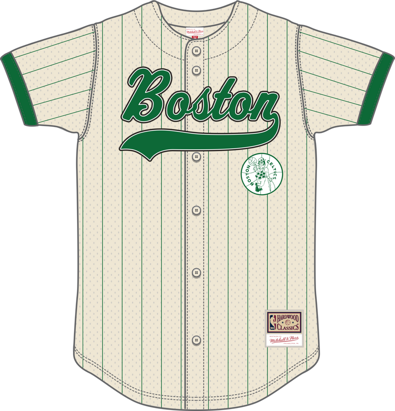 Mitchell & Ness Paul Pierce Boston Celtics Cream N&n Mesh Button Front