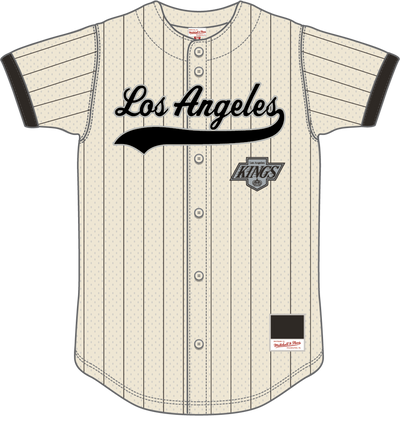 Mitchell & Ness Wayne Gretzky Los Angeles Kings Cream N&n Mesh Button Front