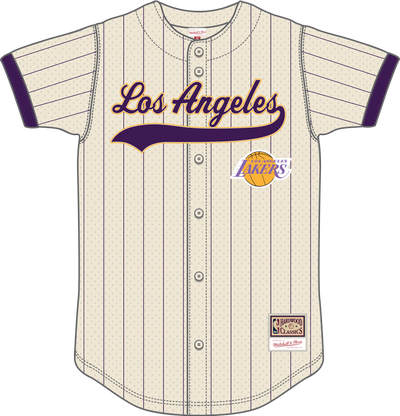 Mitchell & Ness Shaquille O'neal Shaquille O'Neal Los Angeles Lakers Cream N&n Mesh Button Front