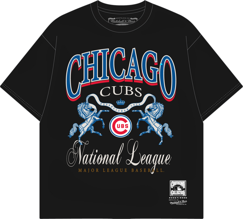 Mitchell & Ness Chicago Cubs Black Crest Classic T-Shirt