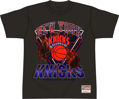 Mitchell & Ness New York Knicks Black Trigon Classic T-Shirt