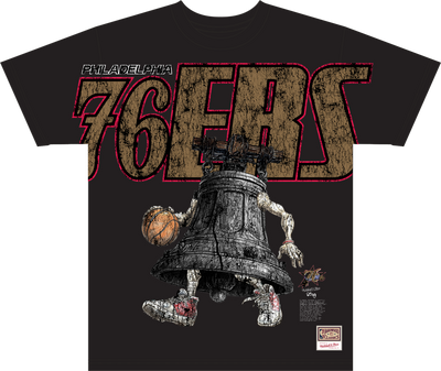 Mitchell & Ness Philadelphia 76ers Black x Lrg Wild Art T-Shirt