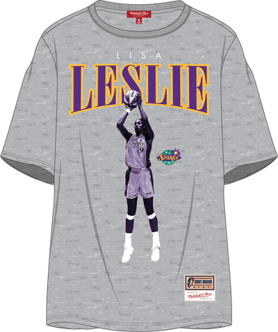 Mitchell & Ness Women's Lisa Leslie Los Angeles Sparks Grey Heather Player Bf T-Shirt