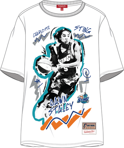 Mitchell & Ness Women's Dawn Staley Charlotte Sting White Player Chalked Up Bf T-Shirt