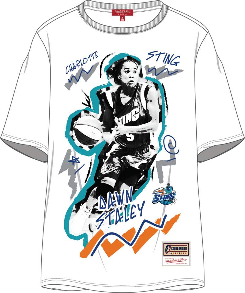 Mitchell & Ness Women's Dawn Staley Charlotte Sting White Player Chalked Up Bf T-Shirt