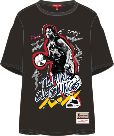 Mitchell & Ness Women's Tamika Catchings Indiana Fever Black Player Chalked Up Bf T-Shirt