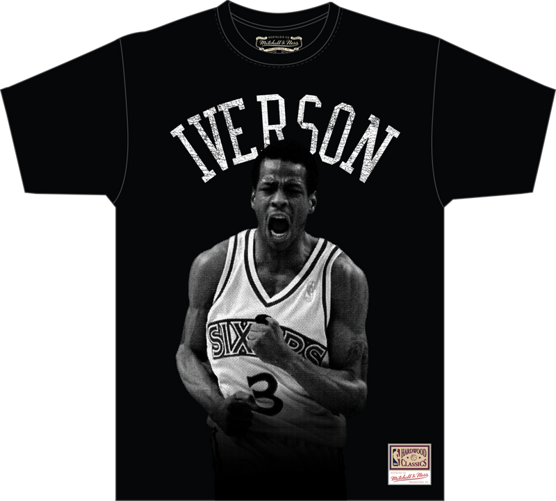 Mitchell & Ness Allen Iverson Philadelphia 76ers Black Center of Attention T-Shirt